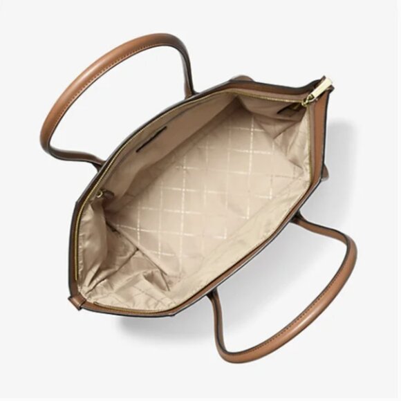 Michael Kors Avril Extra-Large Leather and Suede Tote Bag Brown NWT - Picture 3 of 6